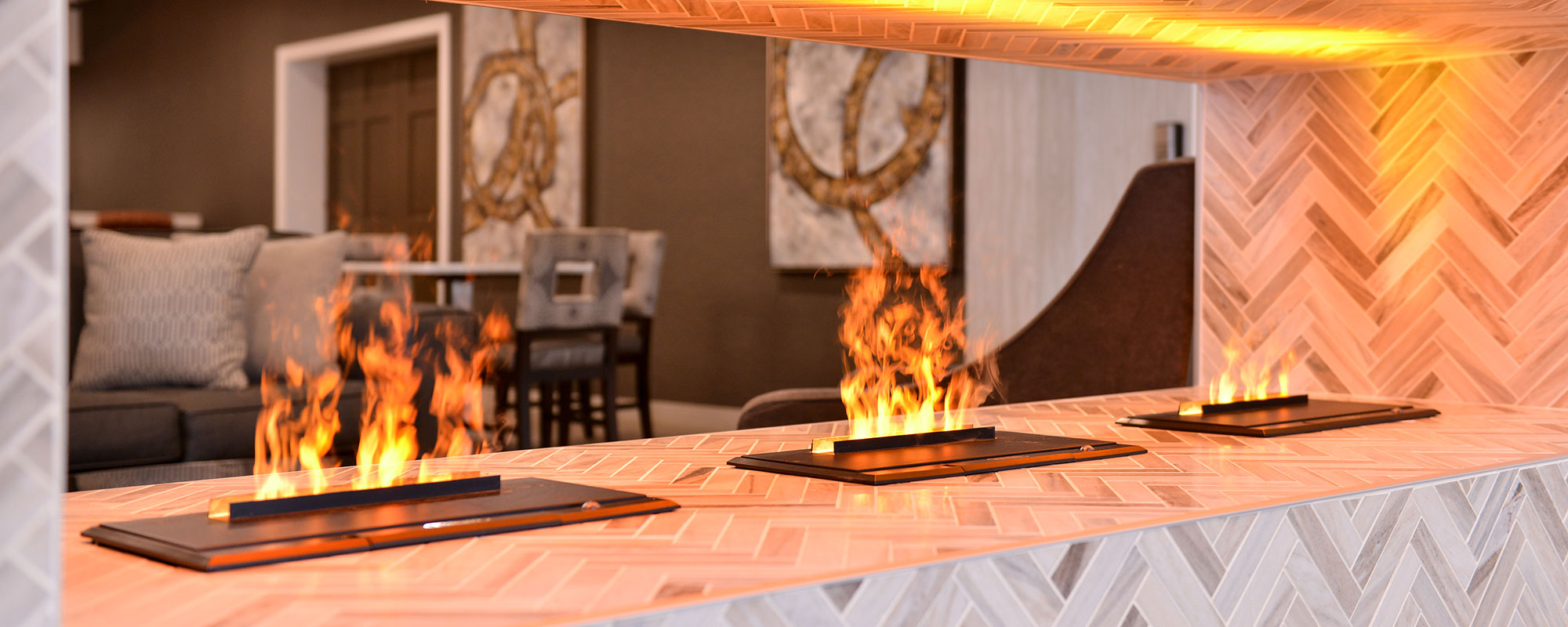 lobby area fireplace