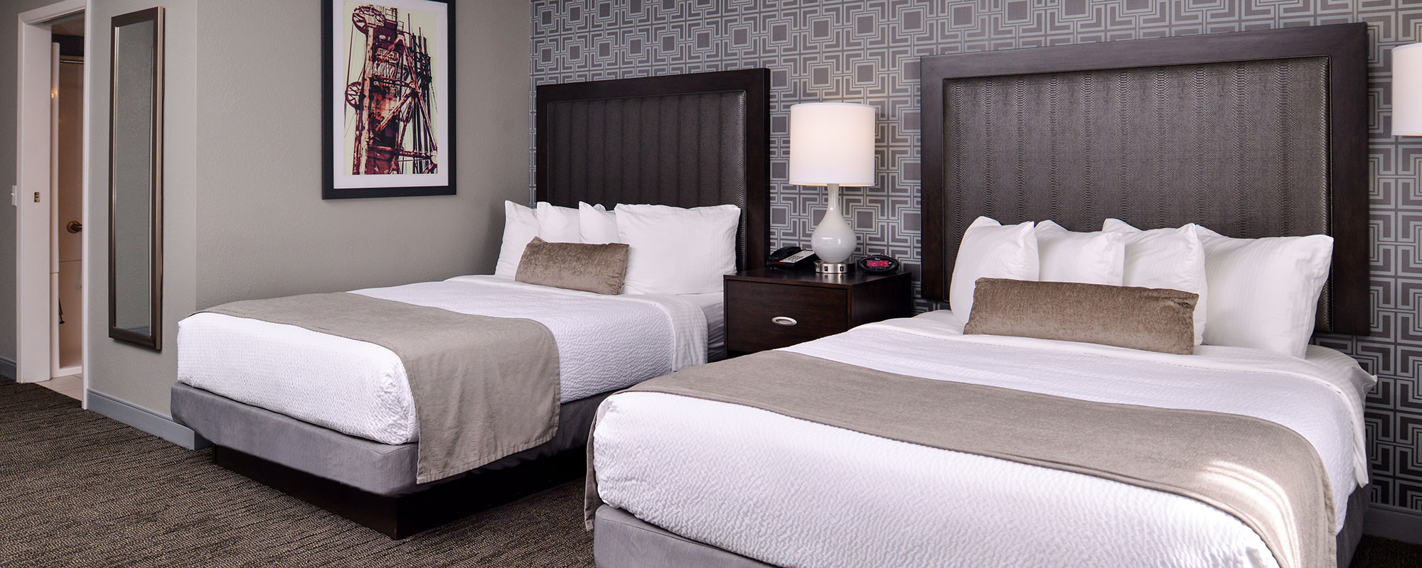 guest room with two queen beds